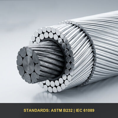 ACSR Conductor 50mm & 100mm – Aluminum Conductor Steel Reinforced (SCA/ACSR) Cable for Overhead Transmission Lines