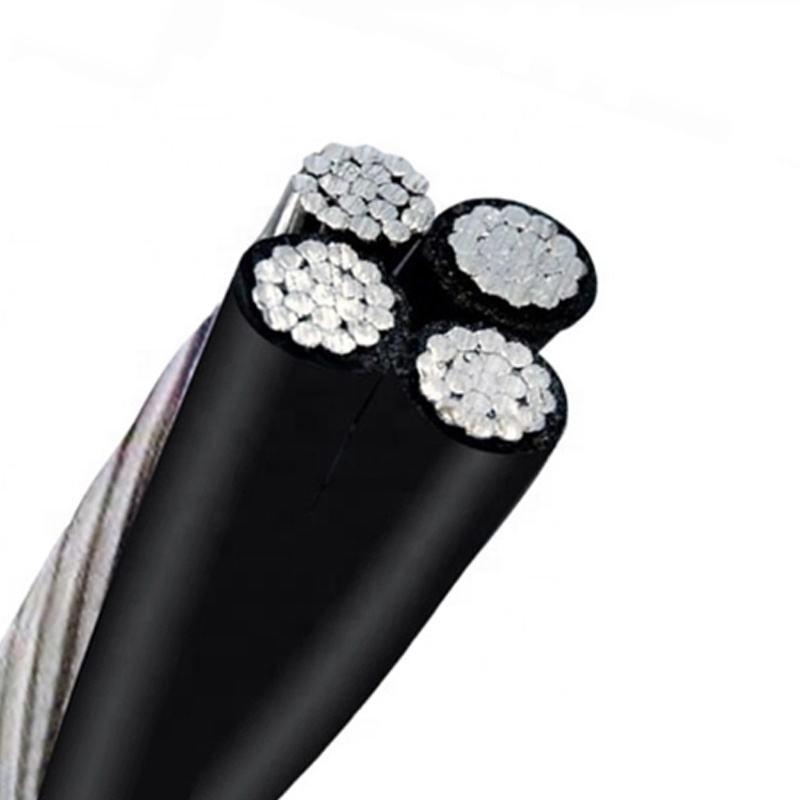 Aluminum Conductor Abc Cable XLPE PE LDPE PVC Insulated Overhead Duplex Triplex Quadruplex Service Drop Cable 4x70mm2 50mm2