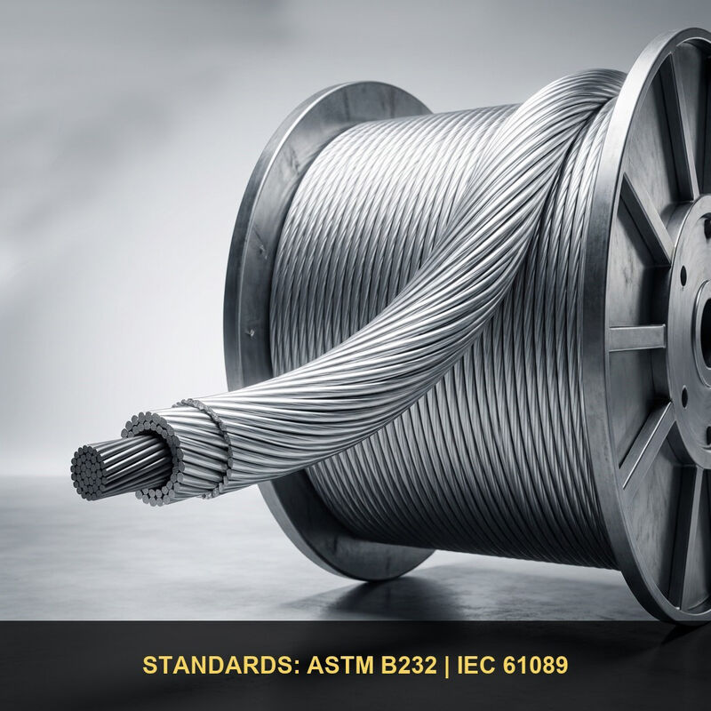 ASTM B232 & BS 215-2 Bare ACSR Conductor – Hawk, Drake, Raven & Dog Aluminum Cable Steel Reinforced for Overhead Transmission Lines